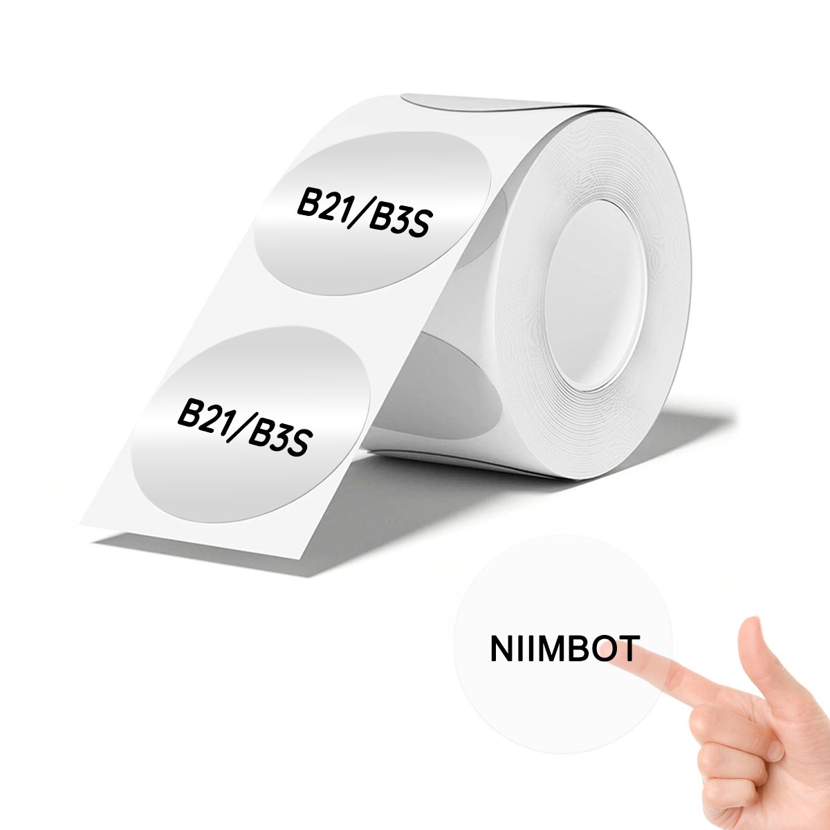 V943-B-P-ROUND-R5050-150-202507211155-00 Niimbot Transparent Label Printing Paper Waterproof Label Sticker 50*50mm 150pcs Round For B21/B3S/B1 - Image 1
