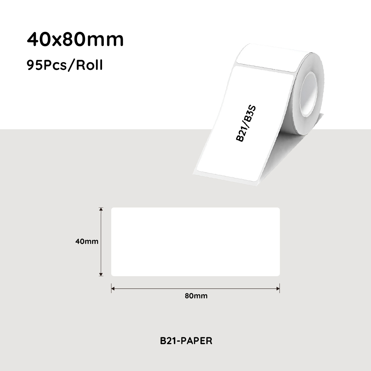 V943-B-PAPER-R4080-95-202507211155-00 NiiMbot white label paper 40*80mm 95 Pcs For B21/B3S/B1 - Image 1