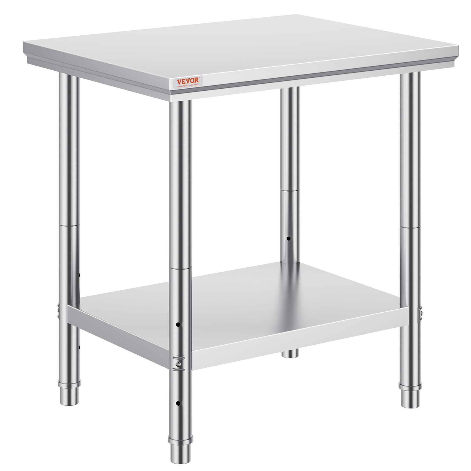 V952-60X76X80CFGZTTZT1V0-202508011827-00 VEVOR Commercial Worktable & Workstation 24 x 30 x 32 Inch Stainless Steel Work Table Heavy Duty Commercial Food Prep Work Table for Home, Kitchen, Restaurant Metal Prep Table with Adjustable Feet - Image 1
