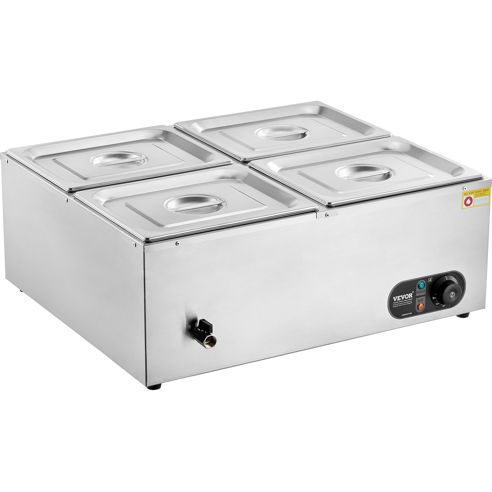 V952-BW4412QT1200W2SZRV3-202507141315-00 VEVOR Commercial Electric Food Warmer Countertop Buffet 4*12 Qt Pan Bain Marie - Image 1