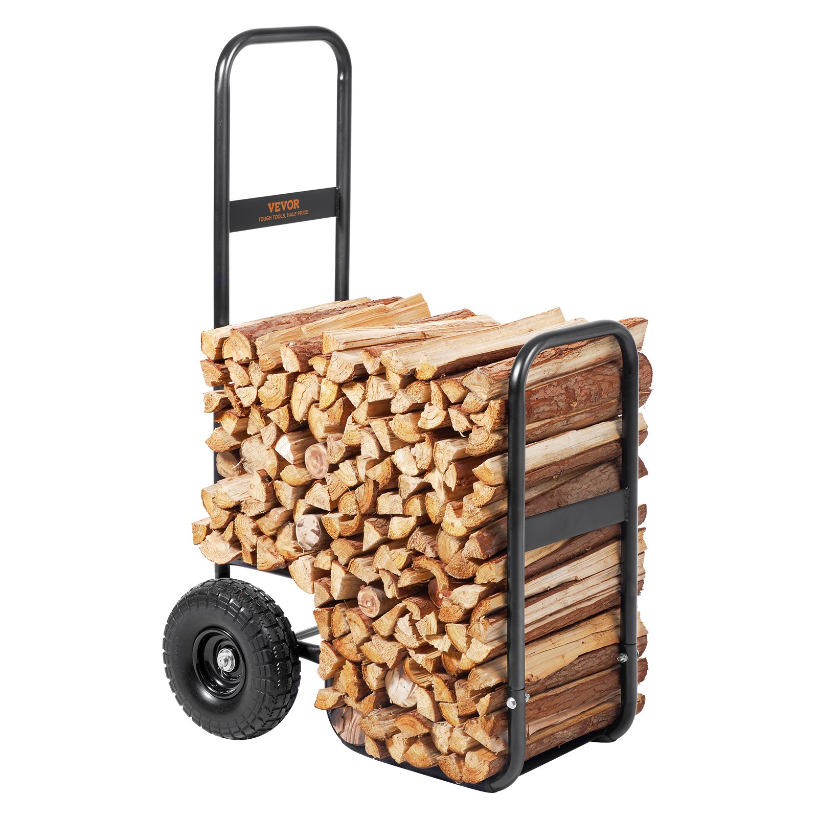 V952-DCCH43XH27XWHHAHJV0-202507141548-00 VEVOR Firewood Log Cart Wood Mover Hauler 250 lbs Capacity on PU Wheels Dolly - Image 1