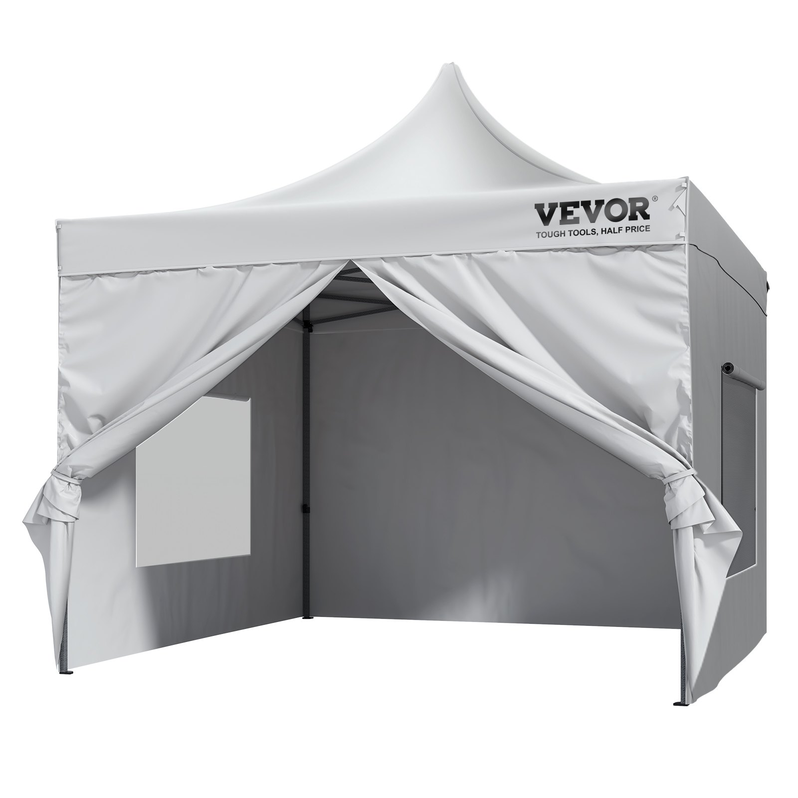 V952-DCSYPBS1010FTGMH8V0-202507141628-00 VEVOR Pop Up Canopy Tent Outdoor Gazebo Tent 10x10FT with Sidewalls & Bag White - Image 1