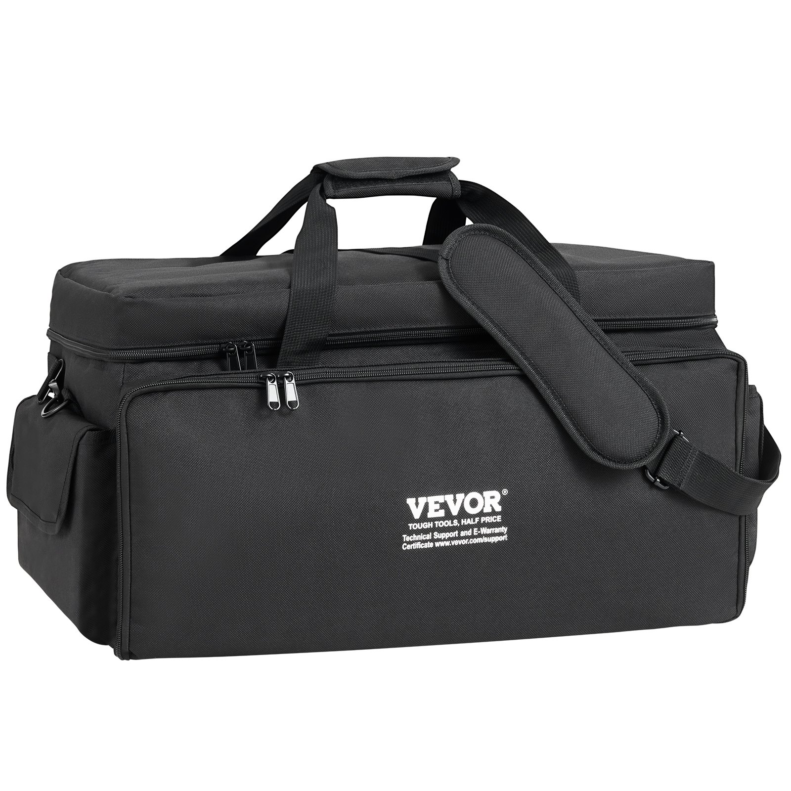 V952-DJSNB1200DNJTF6JEV0-202508020040-00 VEVOR DJ Cable File Bag, 1200D Oxford Fabric, DJ Gig Bag with 9 Detachable Divider 4.92 ft Padded Shoulder Strap Plastic Bottom Pad, 600 x 300 x 325 mm DJ Wire Bag for DJ Gear Musical Accessories - Image 1