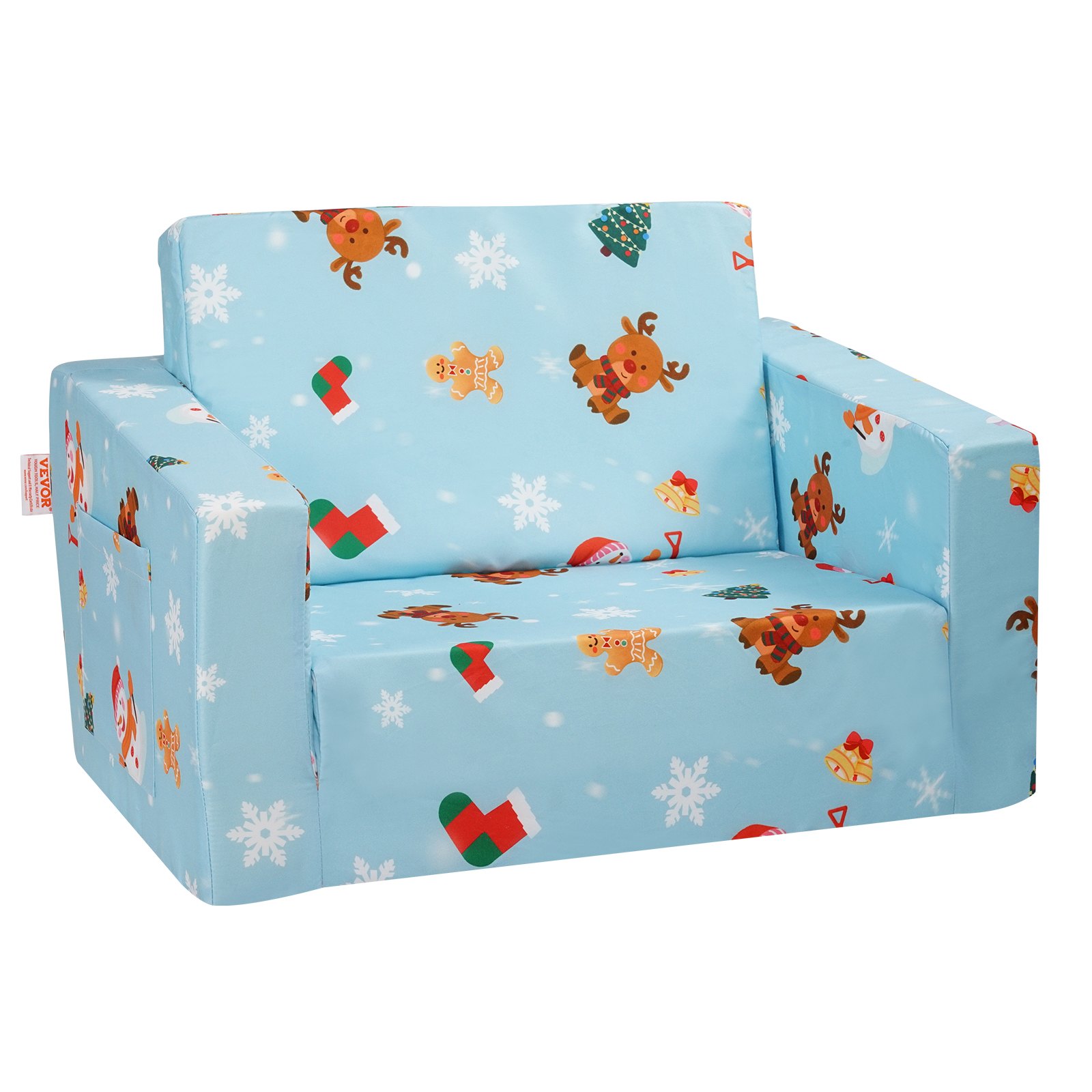 V952-ETSF6354652IOZAT6V0-202507141411-00 VEVOR Baby Chair Foldable 2-in-1 Baby Lounger Couch Cartoon Kids Sofa Pink - Image 1