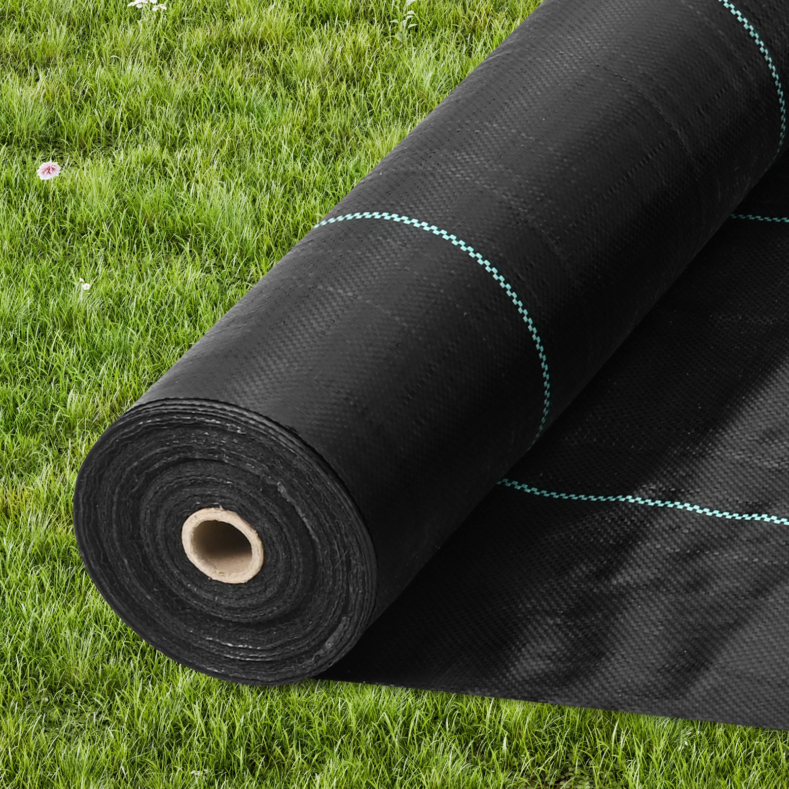 V952-JBXBZ1360FT5SW4VVV0-202507141447-00 VEVOR 13FTx60FT Premium Heavy Duty Weed Barrier Landscape Fabric, 5OZ Woven Geotextile Fabric Under Gravel, High Permeability for Weed Blocker Weed Mat, Driveway Fabric, Weed Control Garden Cloth - Image 1
