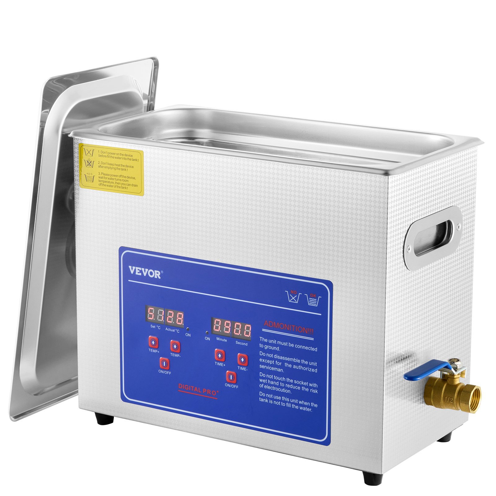 V952-JPS-30ACSBQXJ0001V3-202507141447-00 Vevor Brand New 6 Liter Stainless Steel Digital Ultrasonic Cleaner w/ Bracket & Drainage System - Image 1
