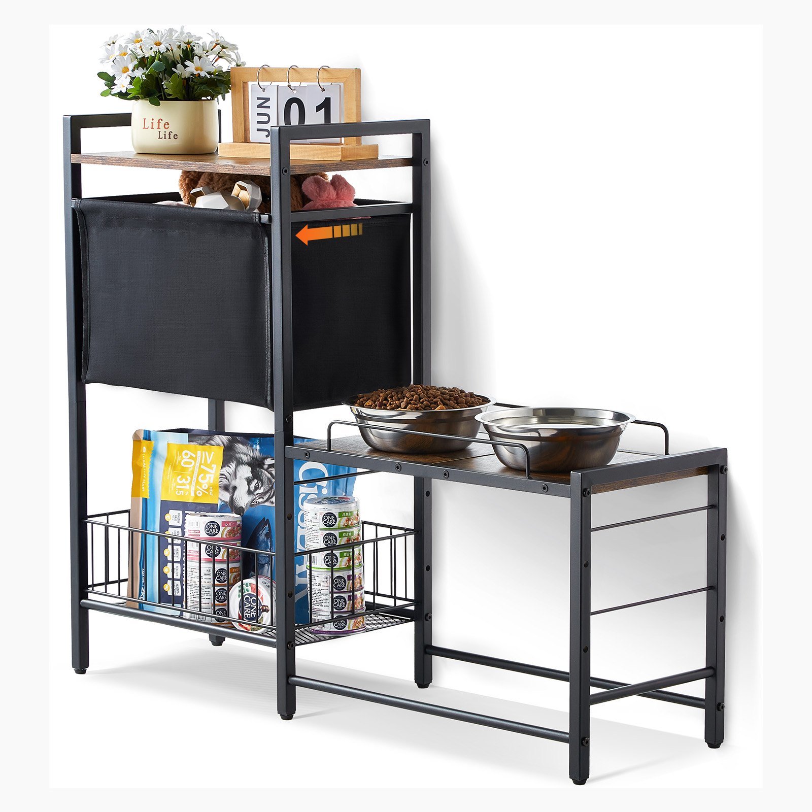 V952-JSCCHSWJ3622FIZLTV0-202507141241-00 VEVOR Pet Feeding Station with Storage Dog Food & Toy Organizer Raised Dog Bowls - Image 1