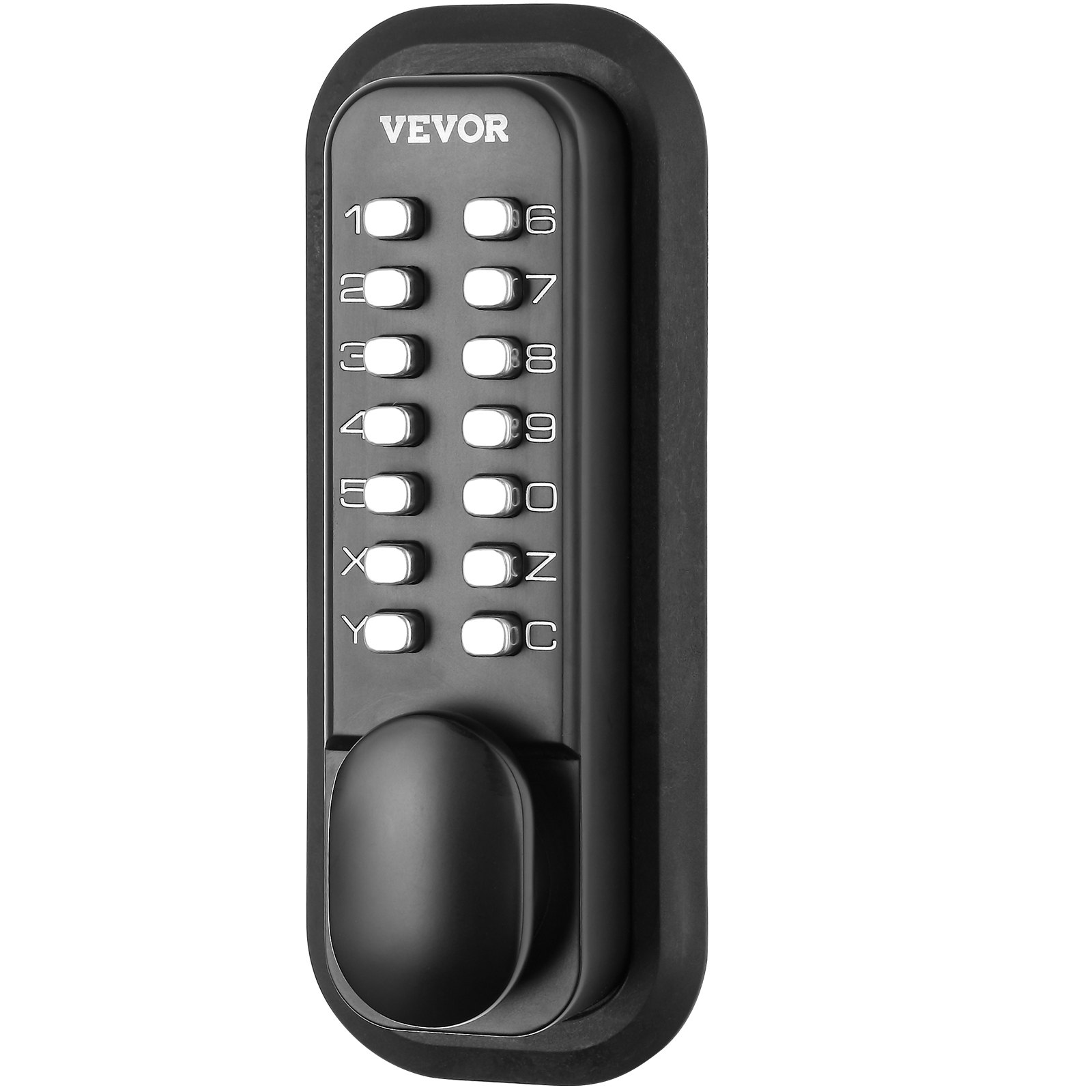 V952-JXMMSBMAZSZMEOO20V0-202508020015-00 VEVOR Mechanical Keyless Entry Door Lock, 14 Digit Keypad, Water-proof Zinc Alloy, Outdoor Gate Door Locks Set with Surface-mounted Latch, Keypad and Knob, Easy to Install, for Garden, Garage, Yard - Image 1