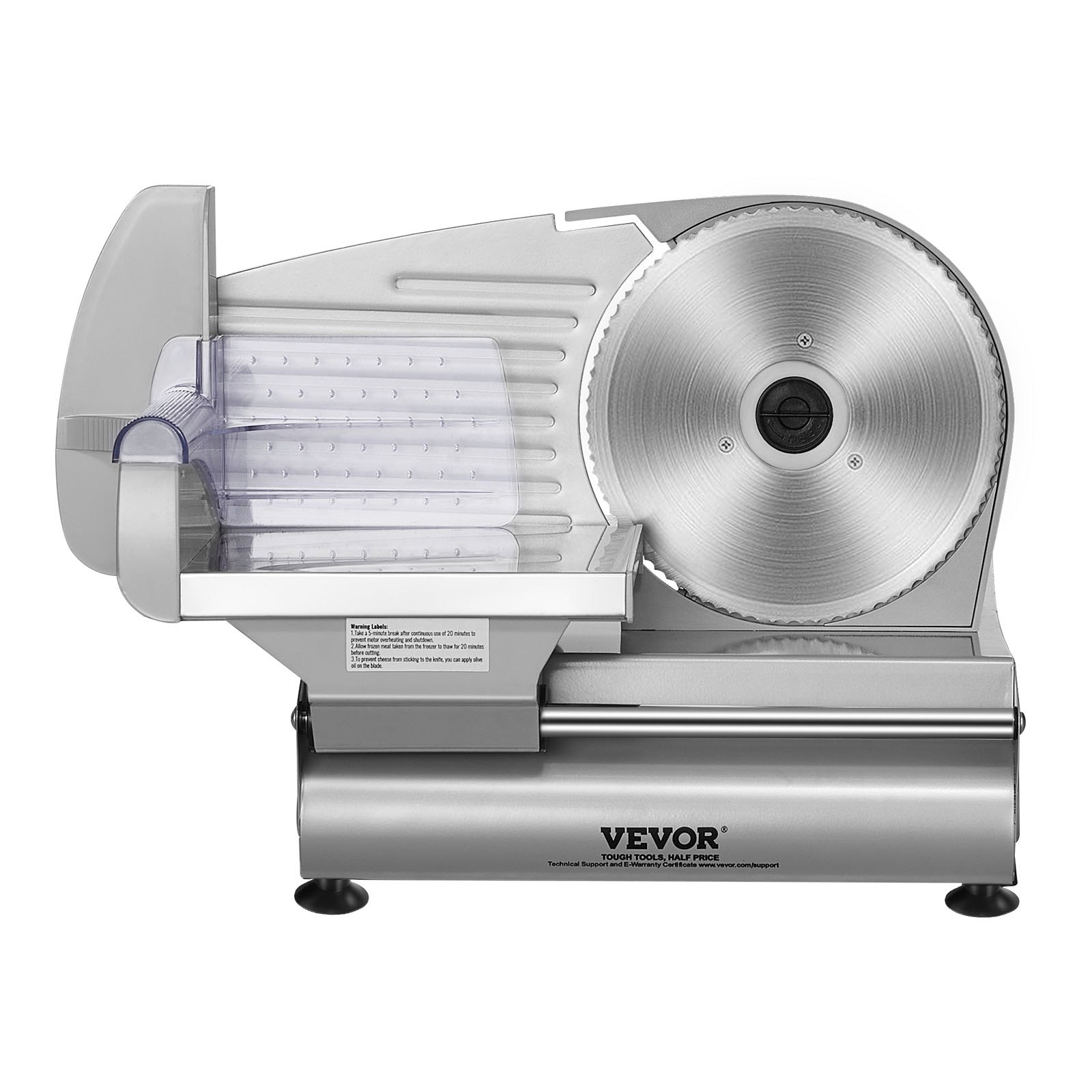 V952-JYDRQPJ180WJFCEOPV3-202507141345-00 VEVOR Meat Slicer, 180W Electric Deli Food Slicer with 7.5" SUS420 Stainless Steel Blade and Blade Guard, 0 - 0.6 inch Adjustable Thickness for Home Use, Easy to Clean, Cut Meat, Bread, Ham and Cheese - Image 1