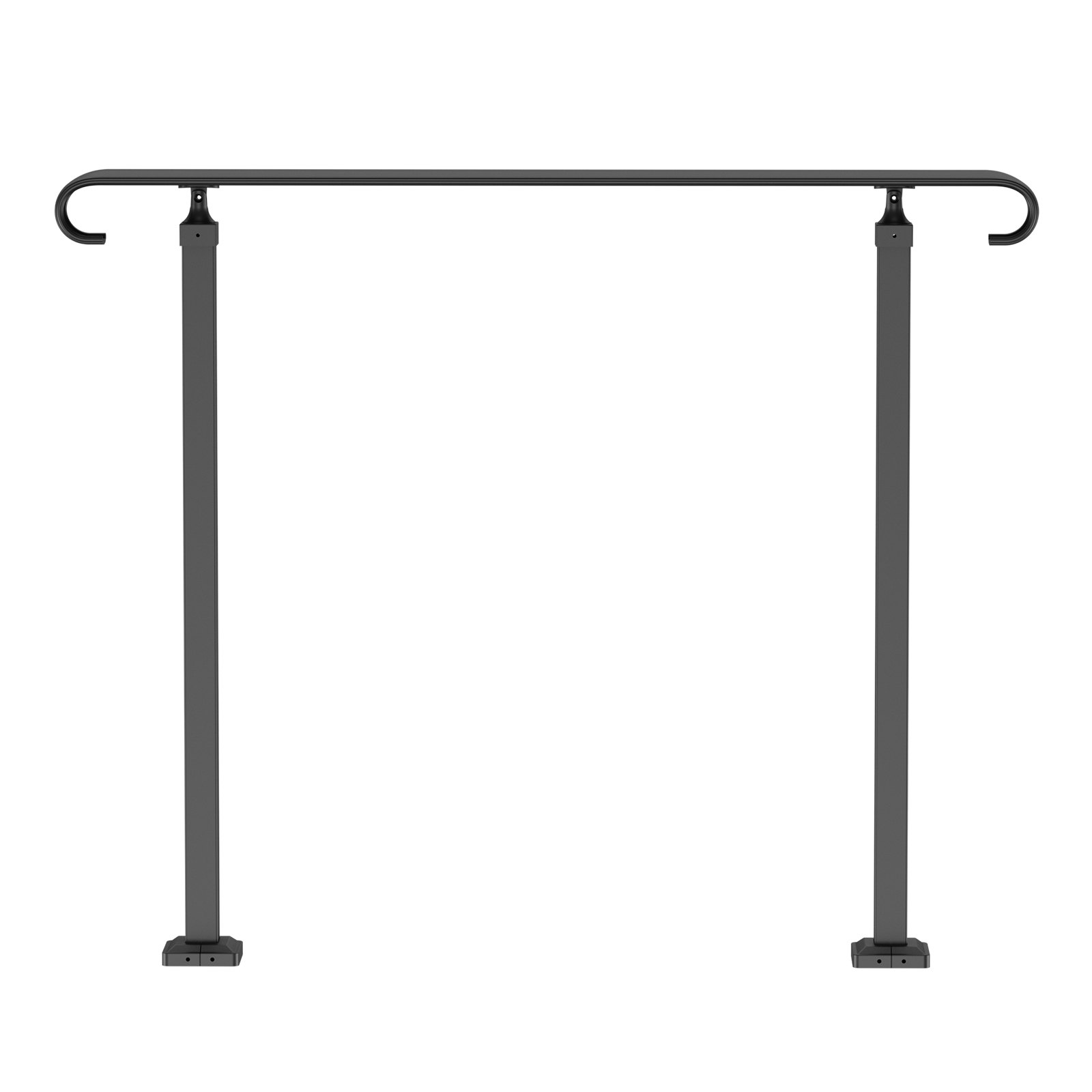 V952-LTFS12MLZFS00001V0-202507141615-00 VEVOR Handrails for Outdoor Steps, Fit 1-3 Steps Wrought Iron Handrail, Outdoor Stair Railing, Adjustable Front Porch Hand Rail, Black Transitional Hand railings for Concrete Steps or Wooden Stairs - Image 1