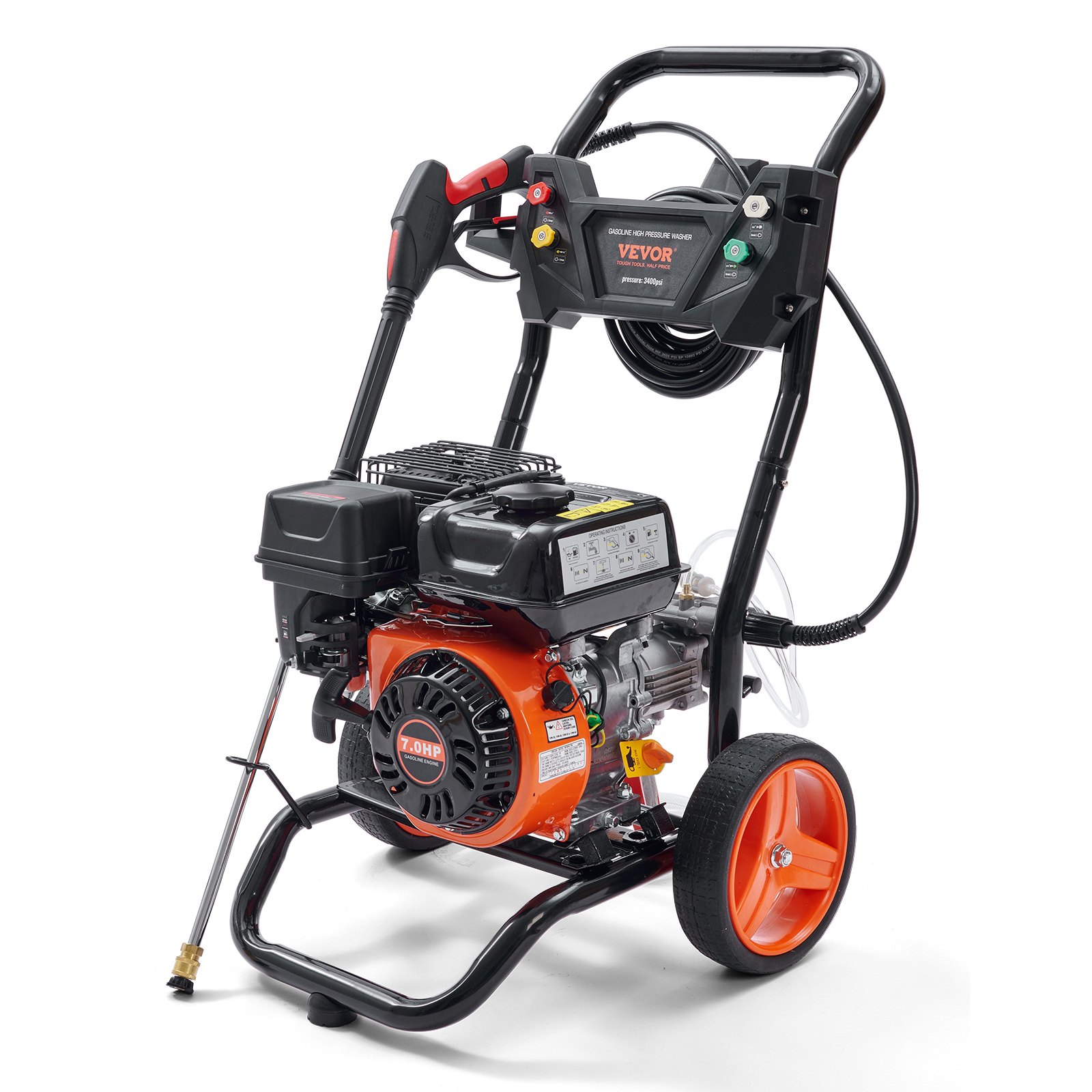 V952-R3400PSI26GPMHYZ0V0-202507141655-00 VEVOR Gas Pressure Washer Gas Powered Washer 3400 PSI 2.6 GPM 210cc 5 Nozzles - Image 1