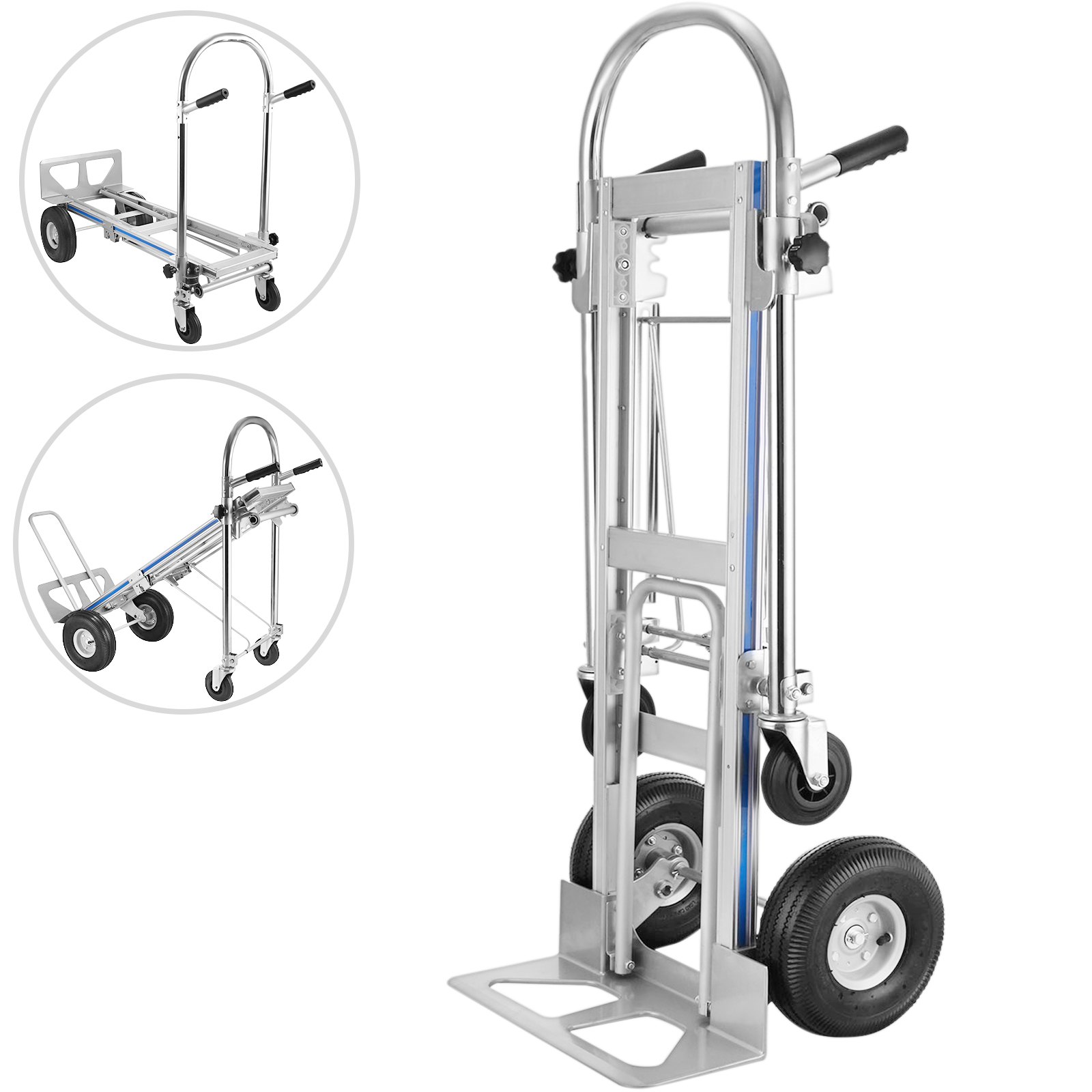 V952-SX-3IN1LHJZDC0001V0-202507141325-00 VEVOR Aluminum Hand Truck 3 in 1 Folding Hand Truck Convertible Hand Truck and Dolly - Image 1