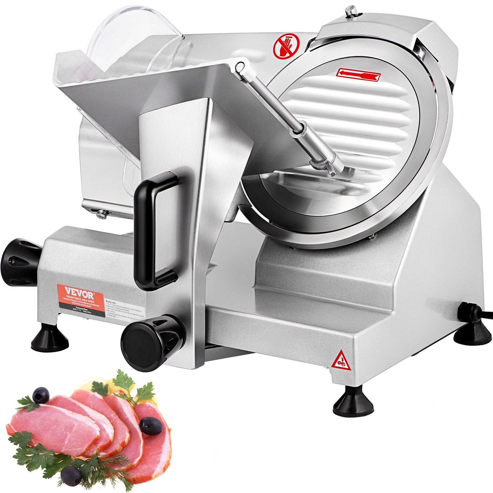 V952-SYDRQPJ240W8WB31UV3-202508011321-00 VEVOR Commercial Meat Slicer, 200W Electric Deli Food Slicer, 350-400RPM Meat Slicer with 8" Carbon Steel Blade, 0 - 0.47 inch Adjustable Thickness Electric Meat Slicer for Home and Commercial Use - Image 1