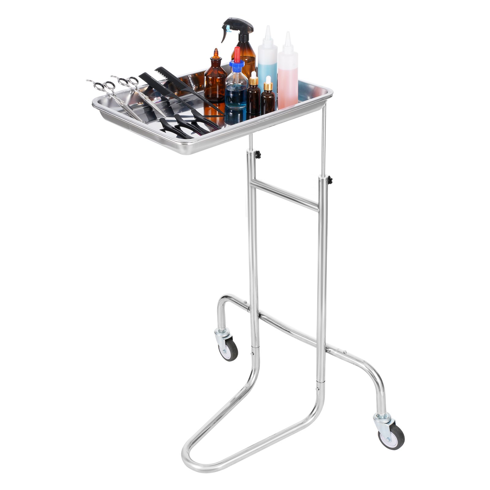 V952-SYSTCECKFSS2HAV26V0-202507141722-00 VEVOR Stainless Steel Lab Cart with Single Tray & 2 Silent Wheels for Lab Clinic - Image 1