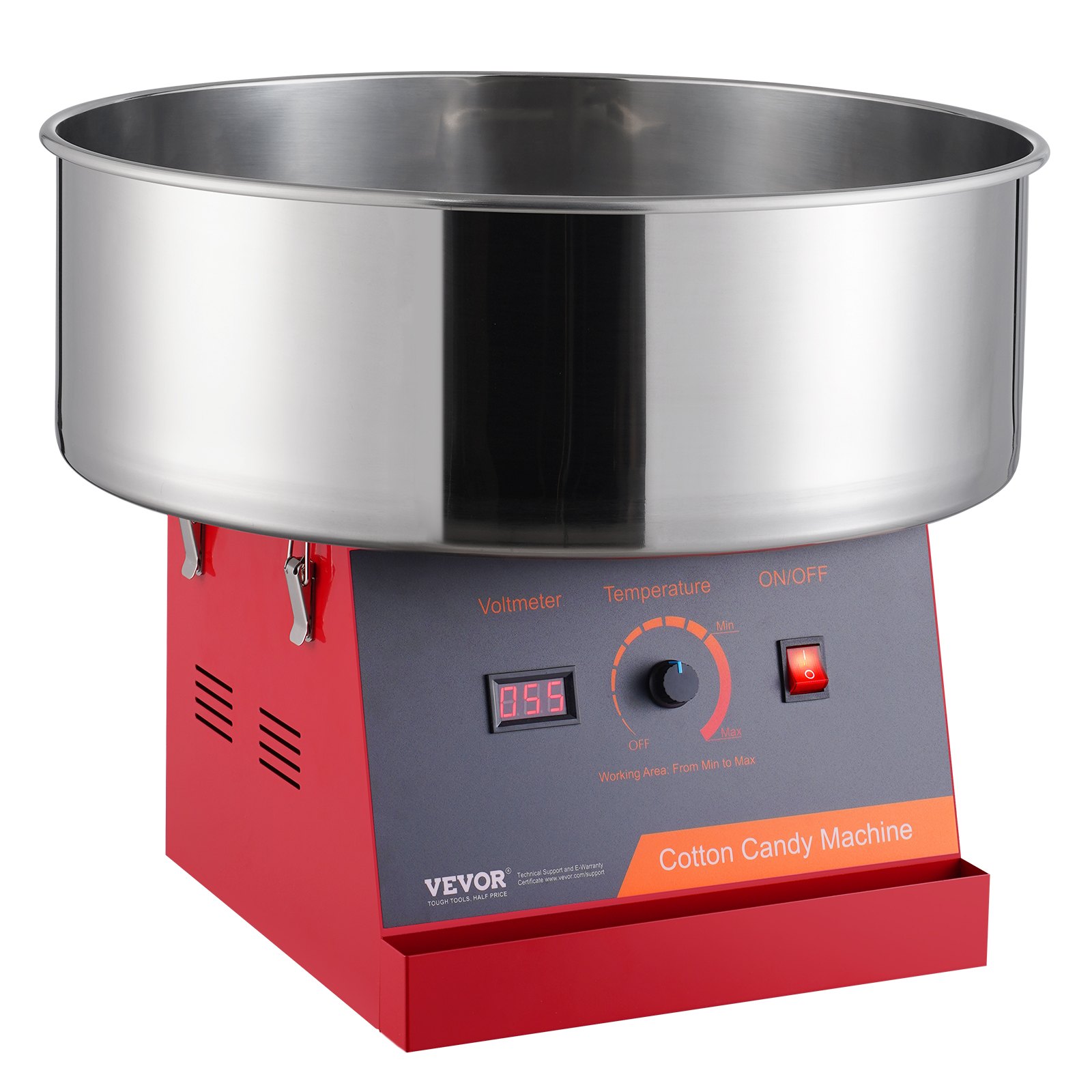 V952-TSMHTJHSWGXM8E4PNV3-202507141211-00 VEVOR Electric Cotton Candy Machine, 1000W Candy Floss Maker, Commercial Cotton Candy Machine with Stainless Steel Bowl, and Sugar Scoop, Perfect for Home Kids Birthday, Family Party (Red) - Image 1