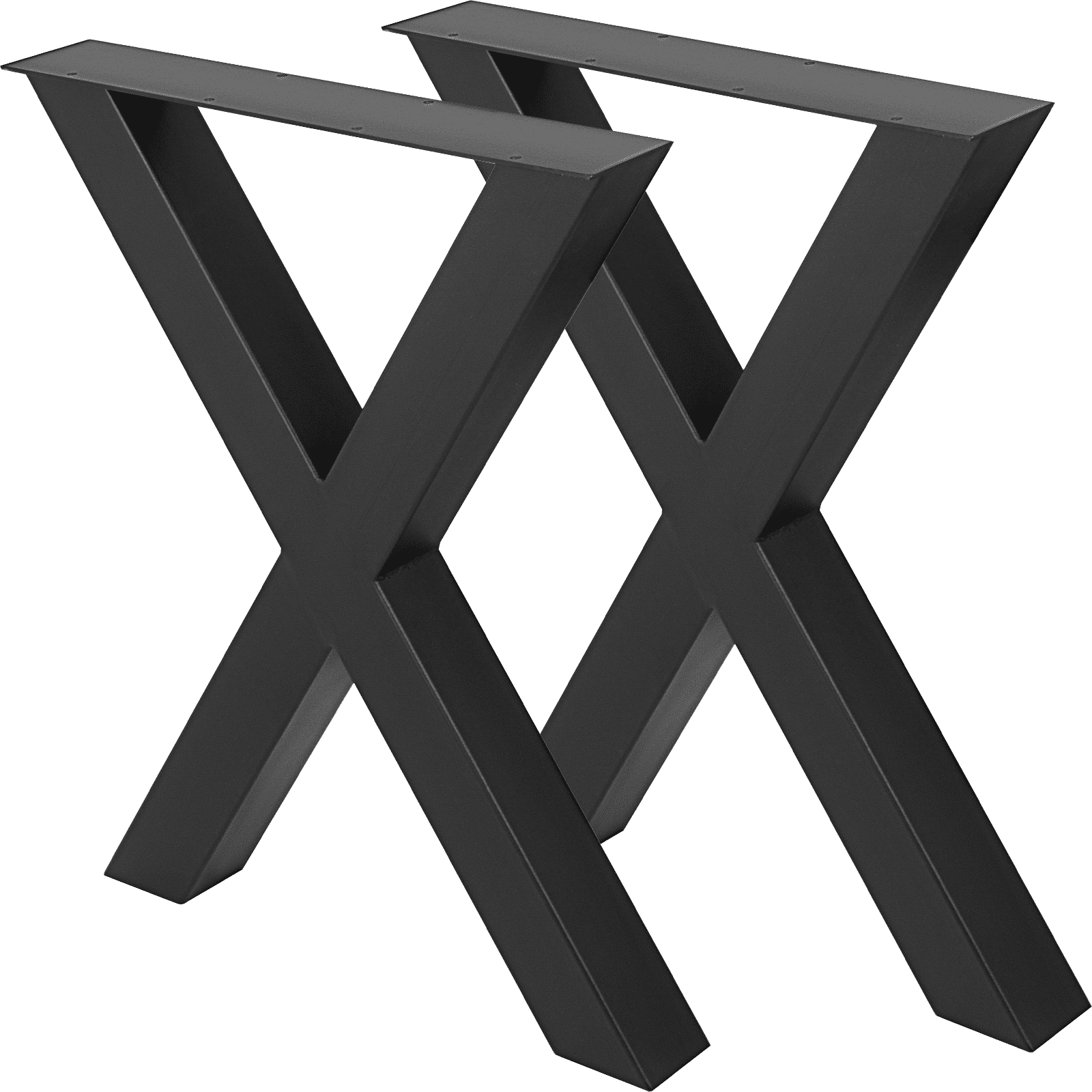 V952-ZT400X395MM000001V0-202507141525-00 VEVOR Set of 2 Steel Table Legs, 16'Height 15'Wide Dining Table Legs, Heavy Duty 3.1" Square Box Section X Frame Table Legs, 16x15x3.1 Inch Black Color Industrial Country Style Metal Dining Legs - Image 1