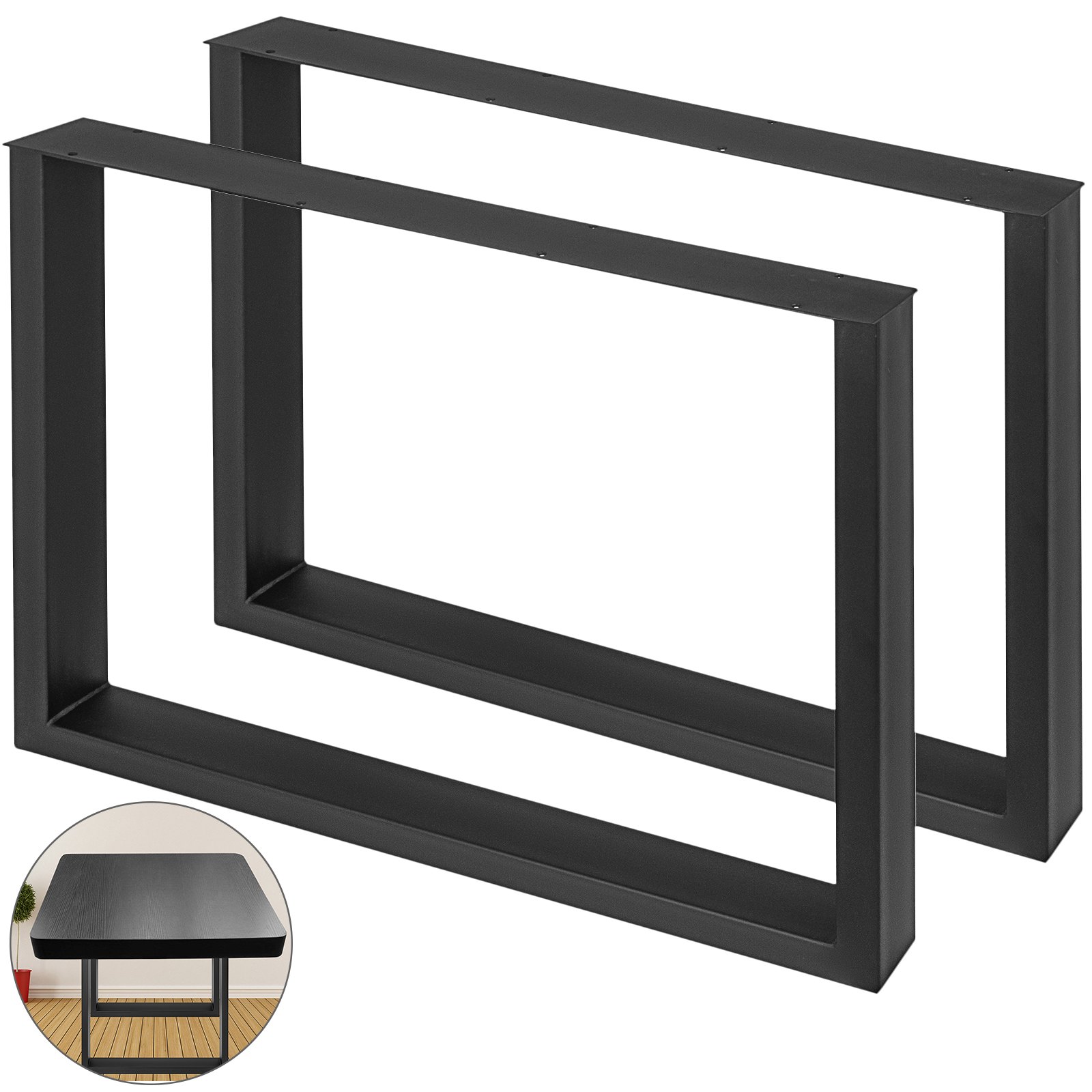 V952-ZTHS900X72MM00001V0-202508011316-00 VEVOR Black Metal Table Legs Set of 2 Steel Table Legs 35x28 Inch Dining Table Legs Office Table Legs Computer Desk Legs Steel Bench Legs Country Style Table Legs DIY Furniture Legs - Image 1