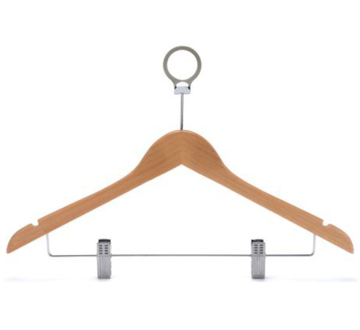 V959-DHGR0002-W-202507050205-00 Anti-theftWooden Cloth Hanger - Natural Wood - Image 1