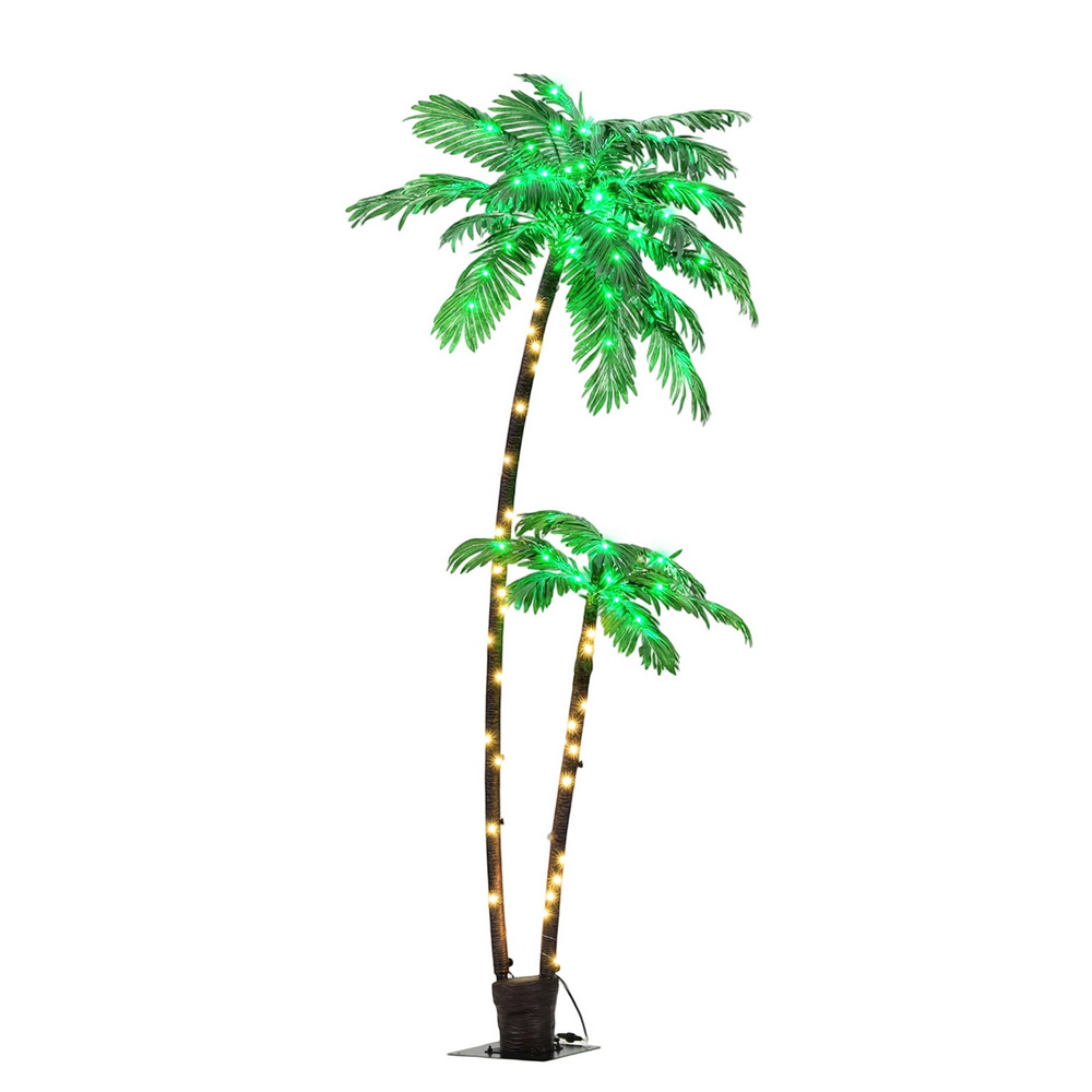 XM-TR-FAIRY-PALM01-202508191446-00 Jingle Jollys Christmas Tree 2.1m LED Lighted Xmas Palm Trees Party Decorations - Image 1