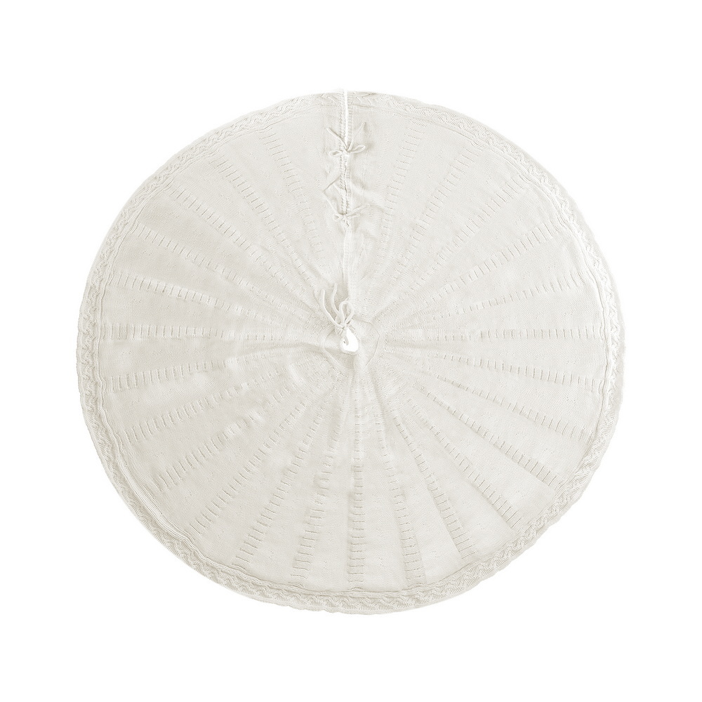 XMAS-SKIRT-KNIT-BG-120-202509101916-00 Jingle Jollys Christmas Tree Skirt 120cm Knitted Xmas Tree Ornaments Decor Beige - Image 1